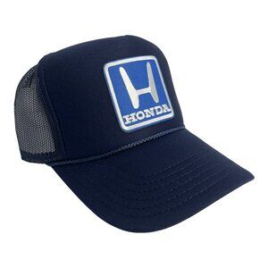 VINTAGE NEW HONDA MOTORS RACING BLUE TRUCKER HAT SNAPBACK ADULT TRENDY